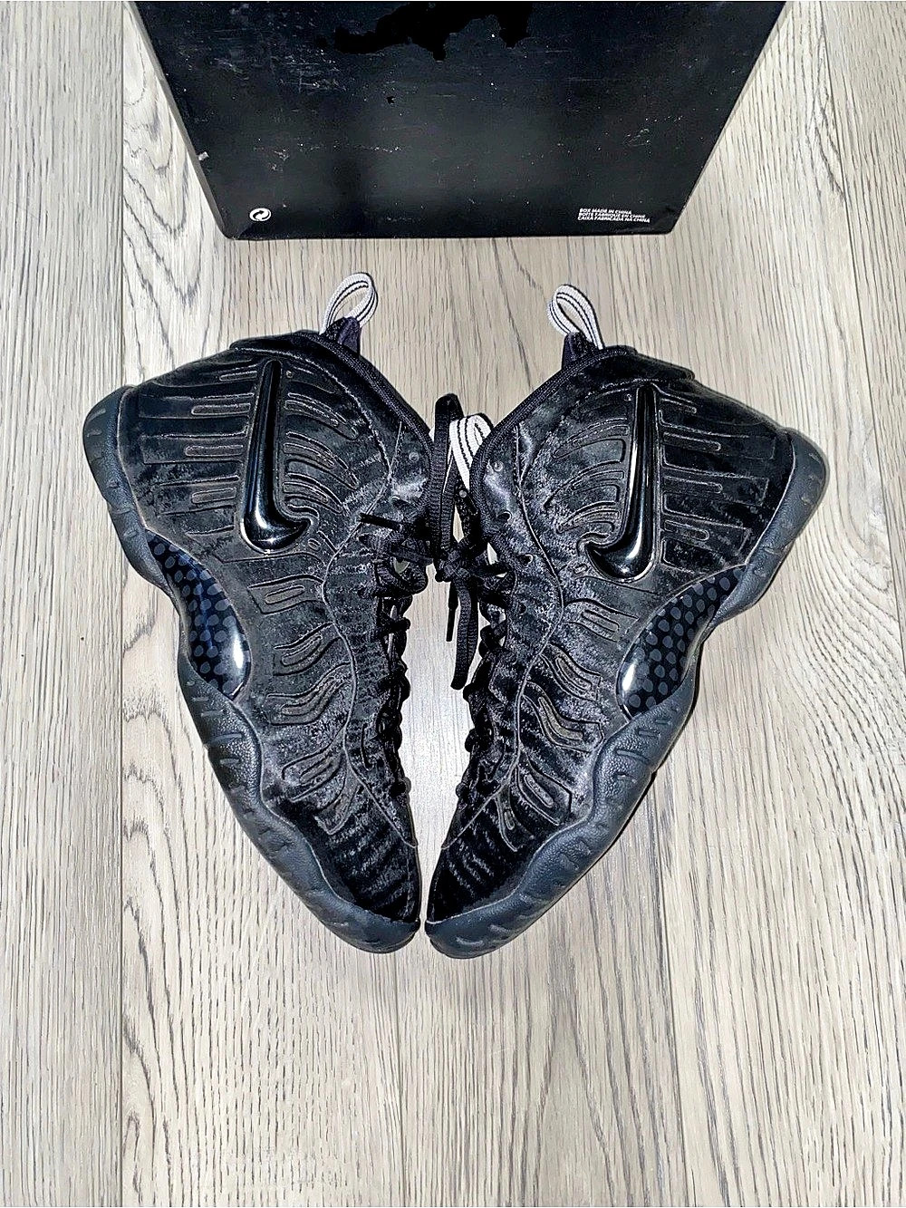 Nike Air Foamposite One PRM 'Black Suede' Black Sneakers